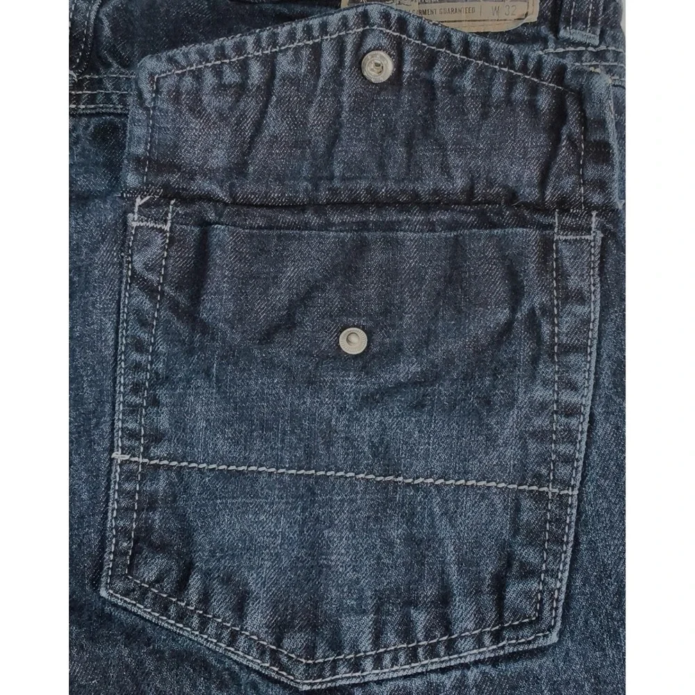 Y2K Ecko Unltd Denim Shorts Mens 32 Blue Baggy Embroidered Pockets Jorts